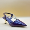 bebece Zapatos destalonados Bebecê T3814-399 en Tono Morado Profundo con Tiras de piedras y Taco Dorado