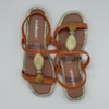 moleca Sandalias Rasteiras Moleca 5435.560 Naranja con Pedrería y Ribete Dorado