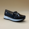 via uno Mocasines via uno 3Y9468-2 Ultra Conforto en Charol Negro con Plataforma Confort e Inserciones de piedras