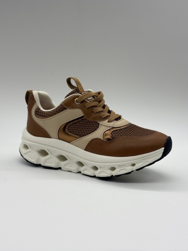 piccadilly Zapatillas mujer Confort Piccadilly 948019-2 Maxi Tech Mascavo Tricolor