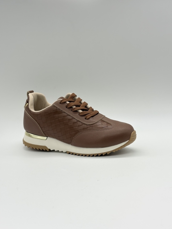 modare Zapatillas Confort Modare 7405.103 Jogging Tresse Marrón con Detalle Dorado