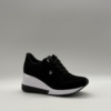 via marte Zapatillas mujer Via Marte 046-020-01 Anabela Negras con Cuña y Detalles Plata