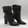 Botines arrugada via marte 063-020-01 taco 9 en Napa Negra y Punta Fina