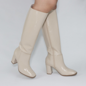 via marte Botas para mujer Via Marte en Charol Crema 247-003-01