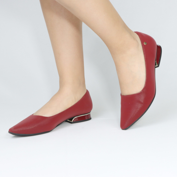 piccadilly 279004-142 ballerinas piccadilly 279004-142 Rojo Texturizado con Taco Bajo Dorado