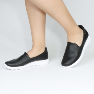 Zapatillas Slip-On Piccadilly 970103-34 Confort Negras con Suela Blanca