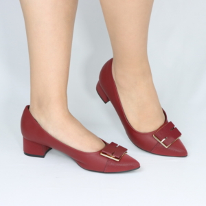 piccadilly Zapato stiletto Confort Piccadilly 73901-3 taco 5 Borgoña y Hebilla Dorada