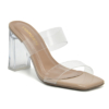Via Marte 166-051-03 Sandalia Femenina Elegante Taco 9 – Beige con detalles transparentes