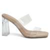 Via Marte 166-051-03 Sandalia Femenina Elegante Taco 9 – Beige con detalles transparentes
