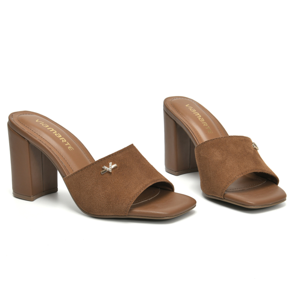 B139-049-01 321872 MARROM-CARAMELO Via Marte 139-049-01 Sandalia Femenina Elegante – Caramelo Taco 7