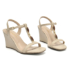 B372-008-03 320733 BAUNILHA (1) Via Marte 372-008-03 Sandalia Femenina Casual – Crema - Taco cuña