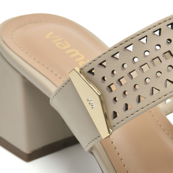 Via Marte 171-049-01 Sandalia Femenina Casual Taco 5 – Beige