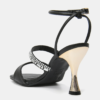 Via Marte 149-033-04 Sandalia Femenina de Fiesta Taco 9 – Negro con brillos